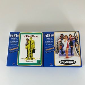 2 NIB Blockbuster Movie Cover Puzzles 500 Pieces…Clueless & Office Space
